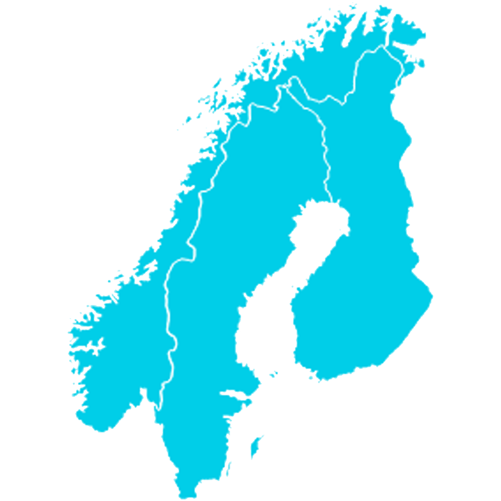 מפה של ארצות סקנדינביה